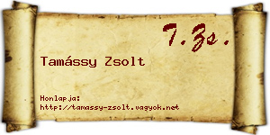 Tamássy Zsolt névjegykártya