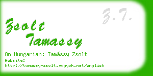 zsolt tamassy business card