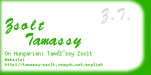 zsolt tamassy business card